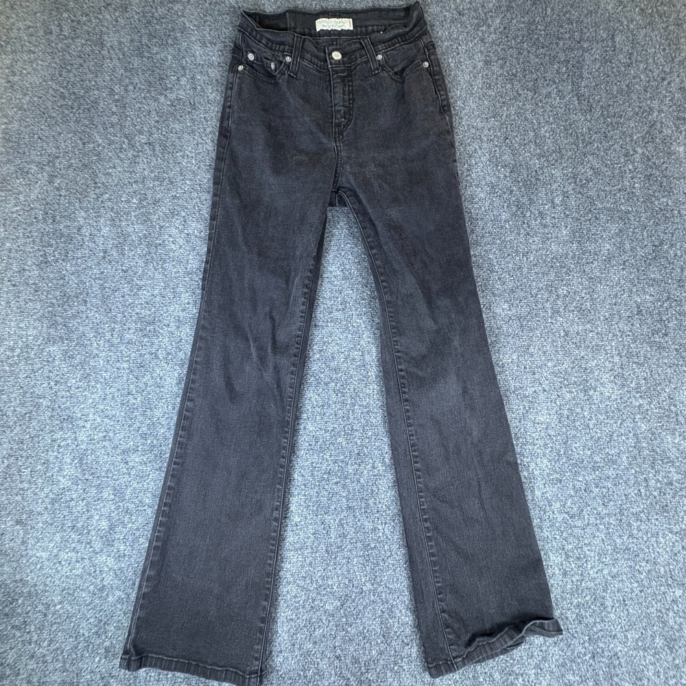 Levi's 512 Boot Cut Jeans Womens 25x30.5 Black Denim Cotton Perfectly Slimming
